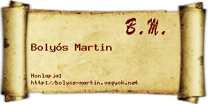 Bolyós Martin névjegykártya