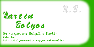 martin bolyos business card